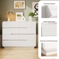 thumbnail image 4 of Pikvki 39.4" Wide 8 Drawer Dresser, Modern Fluted Wood Chest of Drawers with Anti-Tipping Device for Bedroom, Living Room, White, 4 of 11