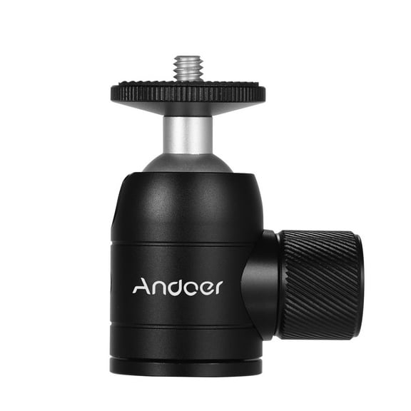 Andoer Tripod Ball Head 360 Degree Swivel Compatible with DSLR Tripod Selfie Stick Monopod