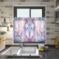 thumbnail image 4 of Yayeee Kitchen Curtains Light Filtering 27"x24" Rod Pocket Short Cafe Window Panel, Purple Marble Pattern, 4 of 7