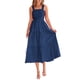 thumbnail image 1 of Vestido PRETTYGARDEN para mujer, midi, fruncido, de verano, azul oscuro, 1 of 9