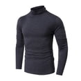 thumbnail image 4 of Man's Slim Base Pullover, Solid Color Long Sleeve Turtleneck Casual T-shirt, 4 of 9