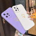 thumbnail image 6 of Compatible with iPhone 12 Pro Max Case 6.7", Slim Soft Silicone Cute Plated Heart Pattern Full Camera Protection Shockproof Phone Case for Women Girls (Purple), 6 of 13