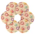 thumbnail image 7 of Yayeee 6 PCS Drink Coasters with Holder Set Woven Absorbent Round Tabletop Hot Pad, Beach Toys Pattern, 7 of 7