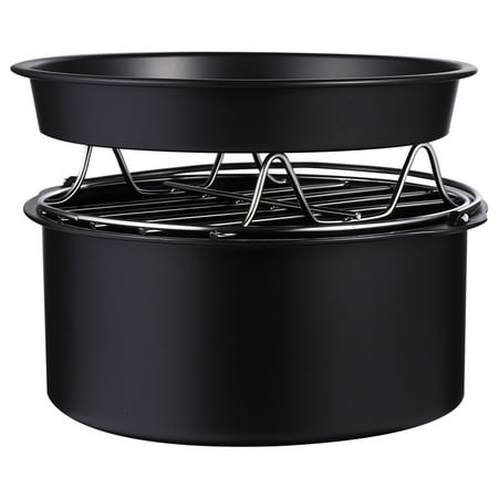 

3 pcs Durable Air Fryer Accessories Kit Cake Basket Barbecue Rack Pizza Plate