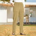 thumbnail image 2 of Fall Pants for Older Women Elastic High Waisted Pull On Corduroy Pants with Pockets Soft Comfy Loose Fit Slacks Trousers Earthy Yellow XL, 2 of 6