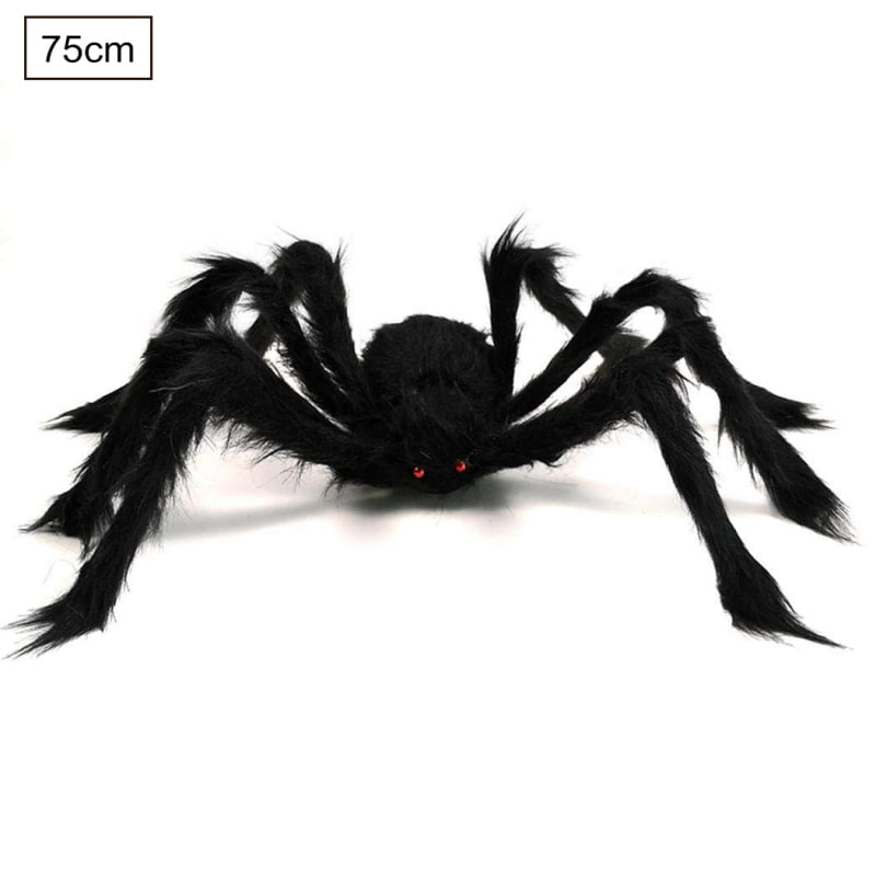 Large Spider Fake Halloween Prop Prank Black Green Fuzzy Tarantula Scuffed 