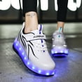 thumbnail image 7 of YUNICUS Kids Roller Skates USB Chargable LED Light Up Shoes 2 Wheel Skate Sneaker Best Gift for Boys Girls Birthday Thanksgiving Christmas Day, 7 of 7