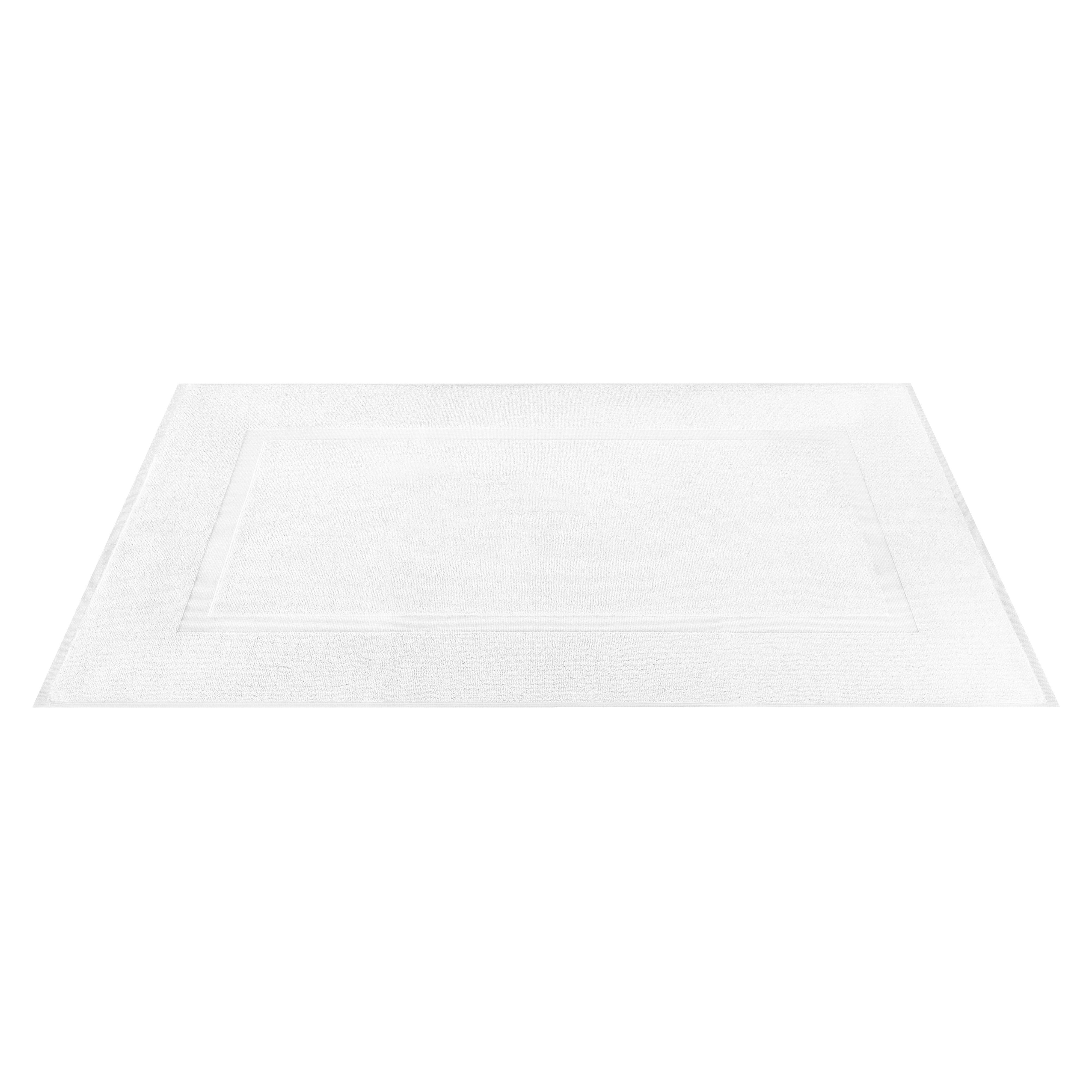 Cotton Paradise 100% Cotton Bath Mats for Bathroom Floor Set of 2 Pack, 20x34 Soft Absorbent Washable Quick Dry Tub Bathmat, White