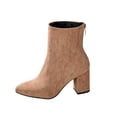 thumbnail image 2 of Lepsheexh Shoes for Women Autumn Winter Round Toe Chunky High Heel Fashionable Casual Short Tube Ankle Boots Versatile Daily Footwear, 2 of 9