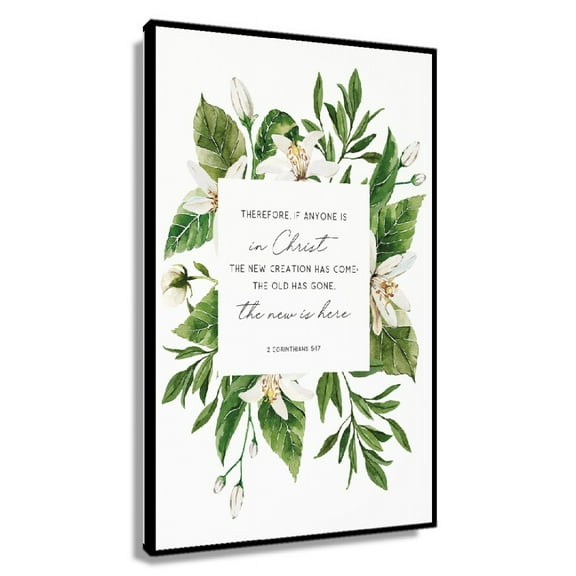 2 Corinthians 5 17 Christian Wall Art Printable Watercolor Greenery Scripture Poster Bible Verse Print Christian Home Decor, The New Is Here