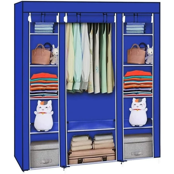 Ropero Rack Closet Practiksa Armable Organización Color Azul