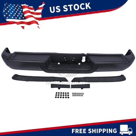Black Steel Rear Step Bumper Assembly Fits For RAM 2500 3500 Pickup 2019-2024