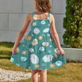 thumbnail image 4 of hengsof Girls Sleeveless Dress Fashion Printed Graphic Button Flowing Layered Casual Camisole Dress Summer Seaside Dress Suitable for 2-12 Years, 4 of 6