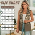 thumbnail image 6 of Psesaysky Brown Camo Leaves Print Womens Waistcoat Vest Sleeveless Blazers for Women Business Casual Fashion Open Front Suit Vest, Size 3XL, 6 of 6