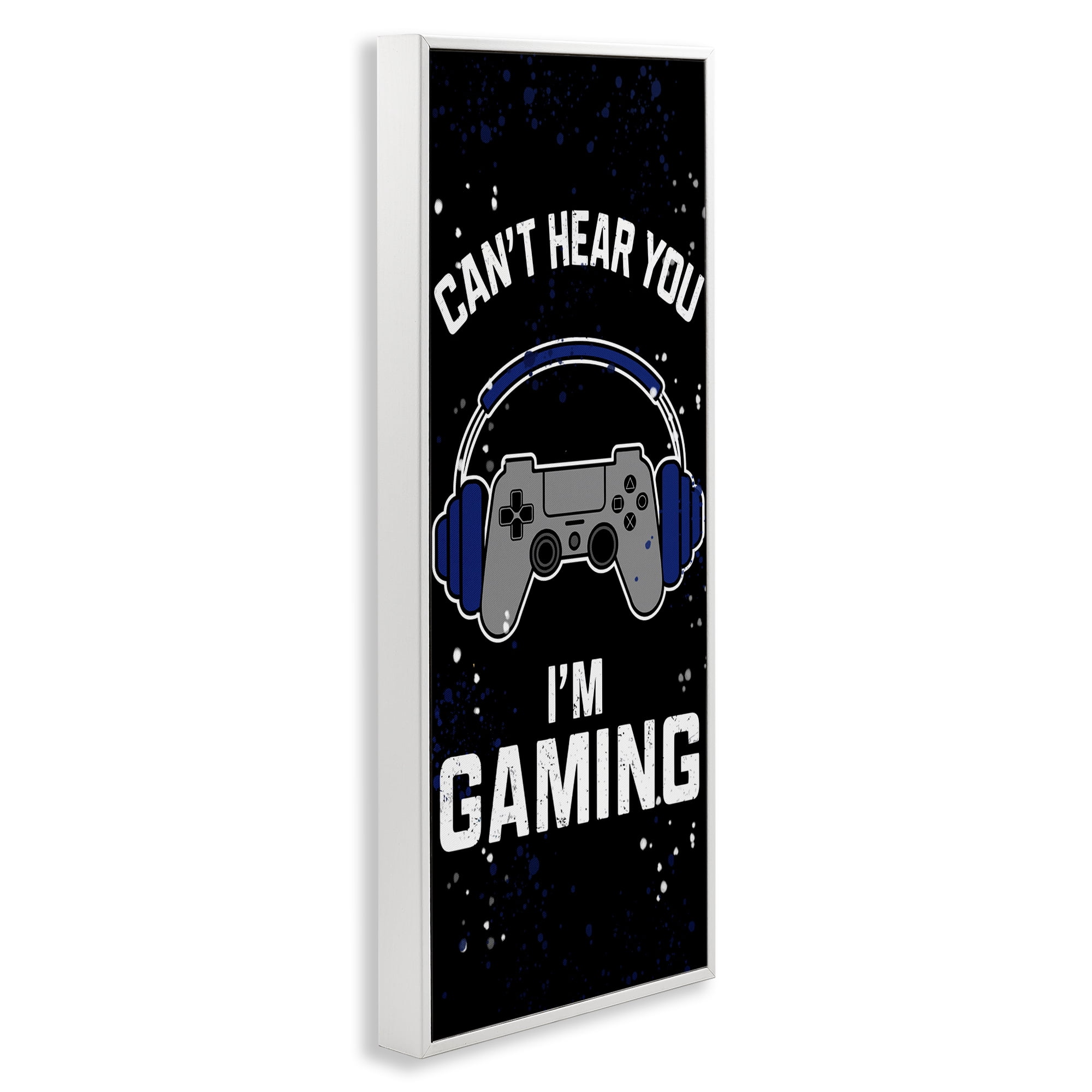 Stupell Industries Can't Hear You Gaming White Framed Giclee Art, design by Kim Allen