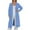 C-Sky Blue37, variant on Women Hooded Cardigan Long Solid Color Long Sleeve Mid-Calf Outerwear Soft Lightweight Jacket Fall Winter Versatile Coat