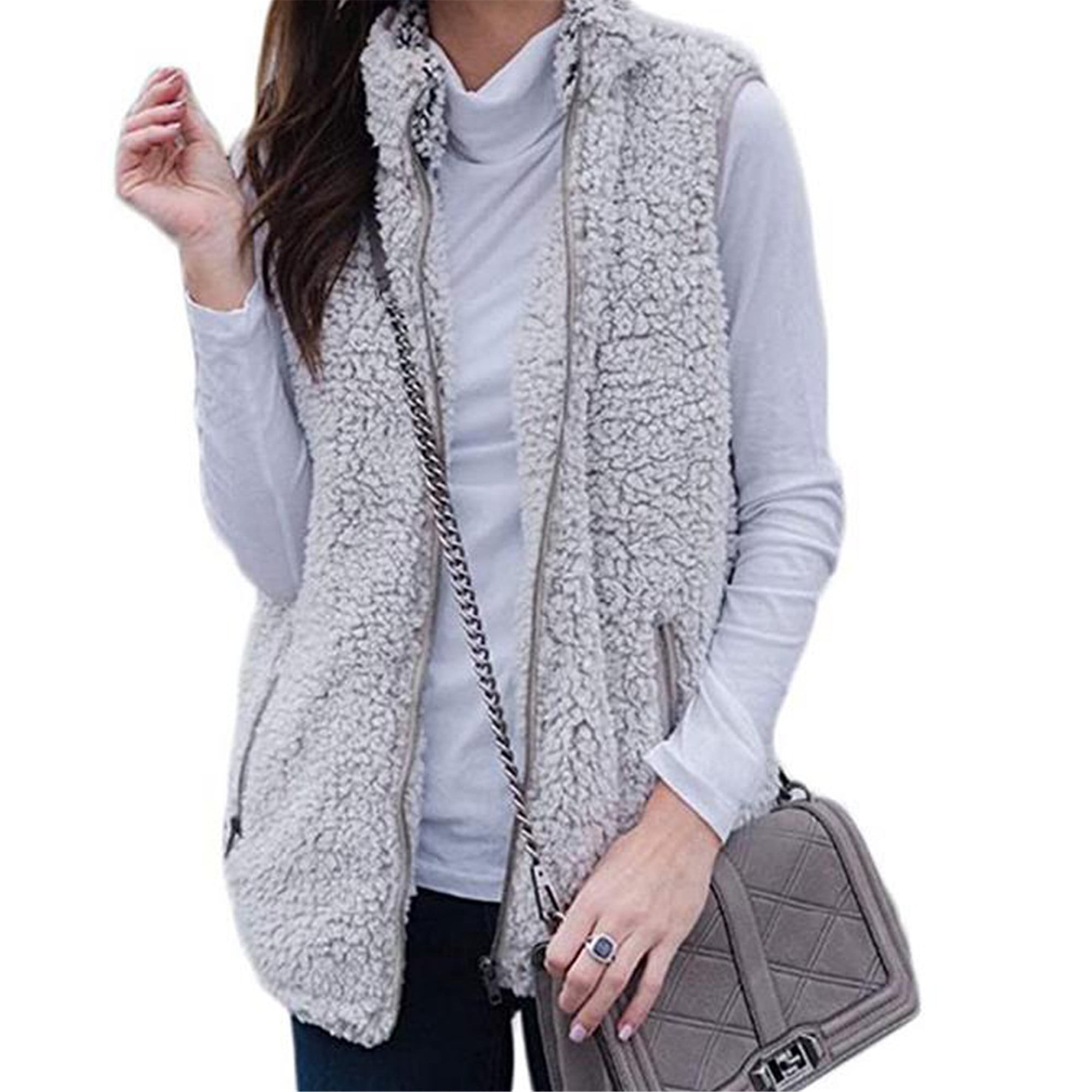 faux fur sherpa vest
