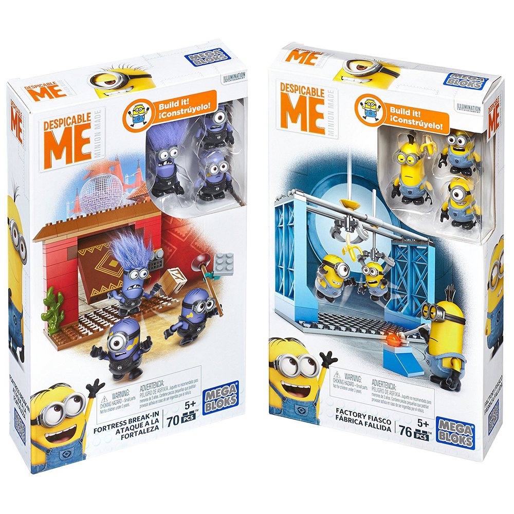Despicable Me Minions Mega Bloks Figure Fortress BreakIn + Factory