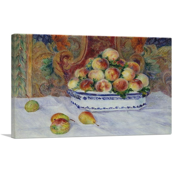 ARTCANVAS Still Life with Peaches 1881 Canvas Art Print by Pierre-Auguste Renoir - Size: 26" x 18" (0.75" Deep)