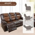 thumbnail image 5 of A Ainehome Living Room Furniture Couch Recliner Set with Console Storage Recliner Sofa and Loveseat Chair Sets Couch for Living Room(C-Brown Leather Sofa), 5 of 8