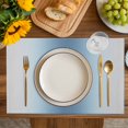 thumbnail image 4 of Blue Grey Ombre Placemats Set of 12, Farmhouse Gradient Minimalist Placemats for Dining Table, Place Mats for Kitchen Tabletop, Waterproof Wipeable Dining Table Mats Set, 4 of 9