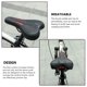 thumbnail image 3 of Sonducket Cojín de asiento de bicicleta PU cuero amortiguador tira reflectante sillín bicicleta de montaña montar almohadilla transpirable azul Ciclismo Rojo Sonducket OD023453-01, 3 of 6