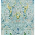 thumbnail image 4 of HomeRoots 626307 10 x 14 ft. Teal Blue Yellow & Green Floral Washable Transitional Indoor & Outdoor Rectangle Area Rug, 4 of 9