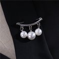 thumbnail image 1 of Broche de perlas de imitación, elegante broche de perlas artificiales, imperdible para mujeres, niñas, ropa, vestidos, decoración, plata, 3 cuentas, 1 of 1