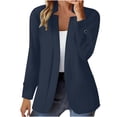 thumbnail image 4 of nerohusy Cardigans Blazer for Women Trendy Roll up Long Sleeve Blazer Open Front Cardigan Jacket Elegant Work Office Blazer Navy,XXL, 4 of 9