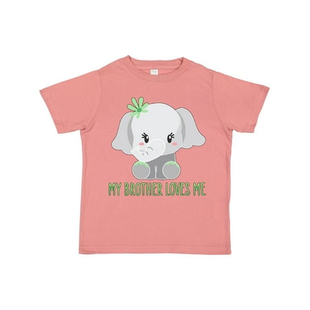 

Inktastic My Brother Loves Me- Cute Elephant Gift Toddler Boy or Toddler Girl T-Shirt