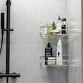 thumbnail image 2 of TreeLen Corner Metal Shower Caddy 2 Tier Shelves for Bathroom Bathtub Accessories Storage Rack, 2 of 8
