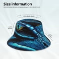 thumbnail image 3 of Honeii Blue Viper Snake Closeup Face for Unisex Bucket Hat Waterproof Rain Hat Reversible Shiny Rave Bucket Hat for Concert Festival Boonie Cap, 3 of 6