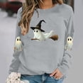thumbnail image 2 of Jsaierl Halloween Sweatshirts for Women Plus Size Ghost Graphic Pullovers Trendy Loose Fit Crewneck Long Sleeve Sweater Tops Halloween Costumes, Sizes S-2XL, 2 of 6