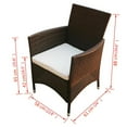 thumbnail image 2 of vidaXL Patio Chairs 2 pcs Poly Rattan Brown, 2 of 4