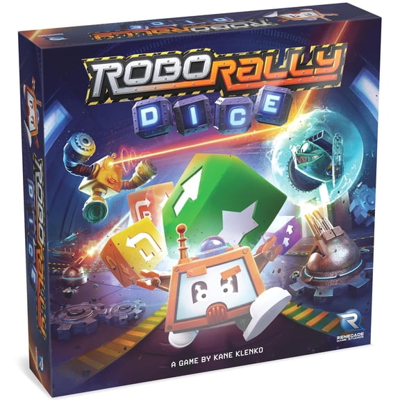 Renegade Games : Robo Rally Dice - Competitive Racing Robot Board Game, Standalone Or Expansion, Obstacles & Sabotage, Age 14 , 2-4 Players, 30-45 Min