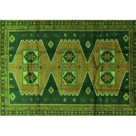 Ahgly Company Indoor Rectangle Persian Green Traditional Area Rugs, 2' x 3'