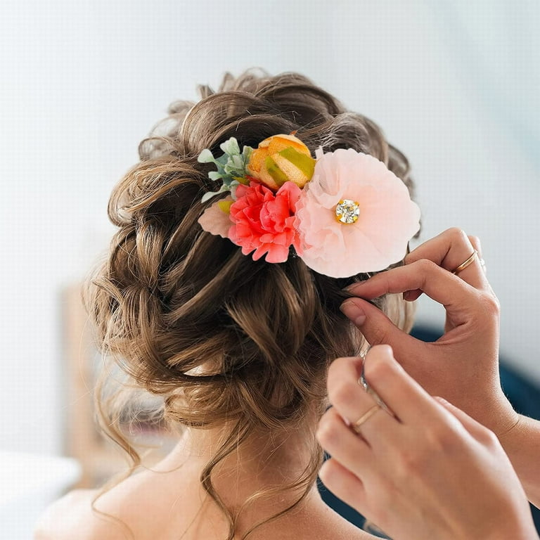 Coral Flower Hair Clips, Coral Flower Hairpiece, Coral Hair Accessories,  Bridal Rose Hair Pins, Coral Flowers Hair, Coral Rose Hair Flower 