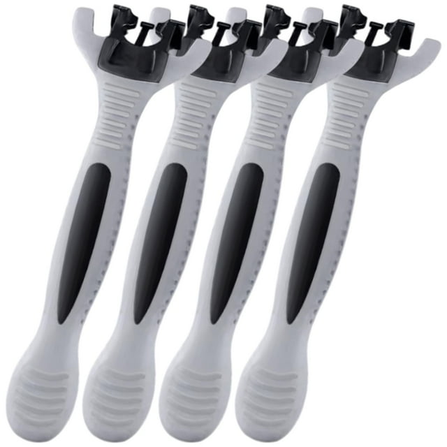 Mango de Afeitadora Manual Smooth 4Pzas Cabeza Flexible Antiderrapante Gris/Negro Plástico ABS.