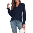thumbnail image 2 of Anyjoin Women's Ruffle Puff Long Sleeve Tunic Tops Casual V-Neck Sweatshirts, 2 of 5