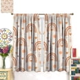 thumbnail image 3 of Boho Rainbow Curtains, Lovely Rainbow Love Sun and Brown Peach Star Pattern, Children Boys Girls Bedroom Living Room Nursery Nursery Decorative Curtains, 2 Panel Set,42X54 Inch, 3 of 6
