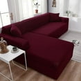 thumbnail image 1 of Plain Corner Sofa Covers for Living Room Elastic Spandex Couch Cover Stretch Slipcovers L Shape Sofa Need Buy 2pcs Sofa Cover, 1 of 6
