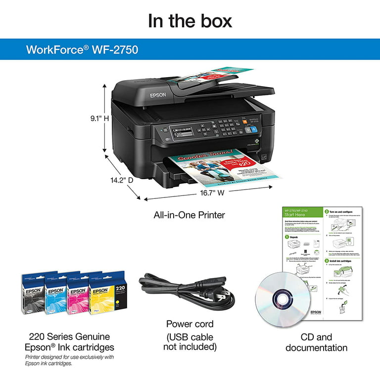 Epson All-in-One Printer Scanner, Copier & Fax,black - Walmart.com