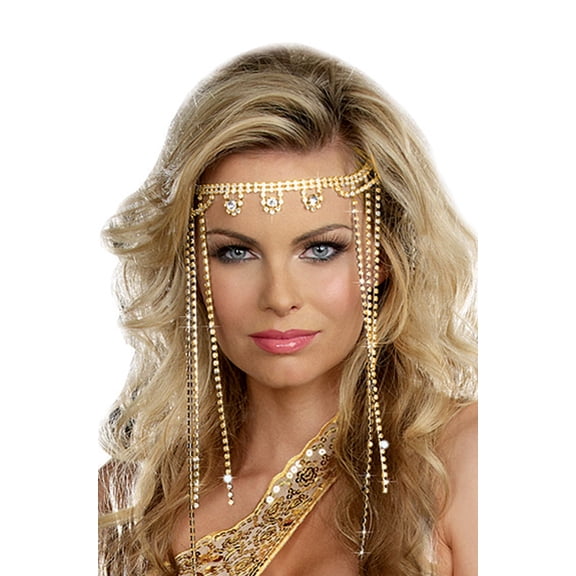 Adult size Golden Shimmer Rhinestone Headpiece - Costume Accessory - 2 styles