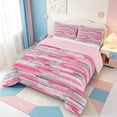 thumbnail image 2 of Erosebridal Line Art Pattern Queen Comforter Set,Minimalist Striped Comforter Sets Queen,Pink Reversible,3 Pieces,1 Comforter and 2 Pillowcases, 2 of 7