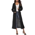 thumbnail image 2 of FOCUSNORM Female Cardigan Solid Color Long Sleeve Coat Jacket and Big Pockets, 2 of 6