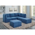 thumbnail image 3 of Partner Furniture Polyester Fabric 116" Wide Modular Sectional in Blue, 3 of 9