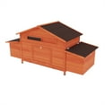thumbnail image 6 of Aukfa 70" Large Chicken Coop Wooden 4 Nesting Boxes Chicken Cage for Outdoor, Backyard, Brown, 6 of 10