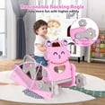 thumbnail image 4 of Honeyjoy 4-in-1 Rocking Horse & Slide Set Toddler Slide Toy with Basketball Hoop Pink, 4 of 9