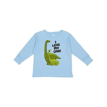 

Inktastic I Love My Dad with Baby and Daddy Brontosauruses Boys or Girls Long Sleeve Toddler T-Shirt