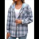 thumbnail image 1 of Sudadera con Capucha A Cuadros Estilo para Mujer, de Larga, con Botones y Cordón, Informal, para Otoño, con Bolsillo. Azul XXL, 1 of 10